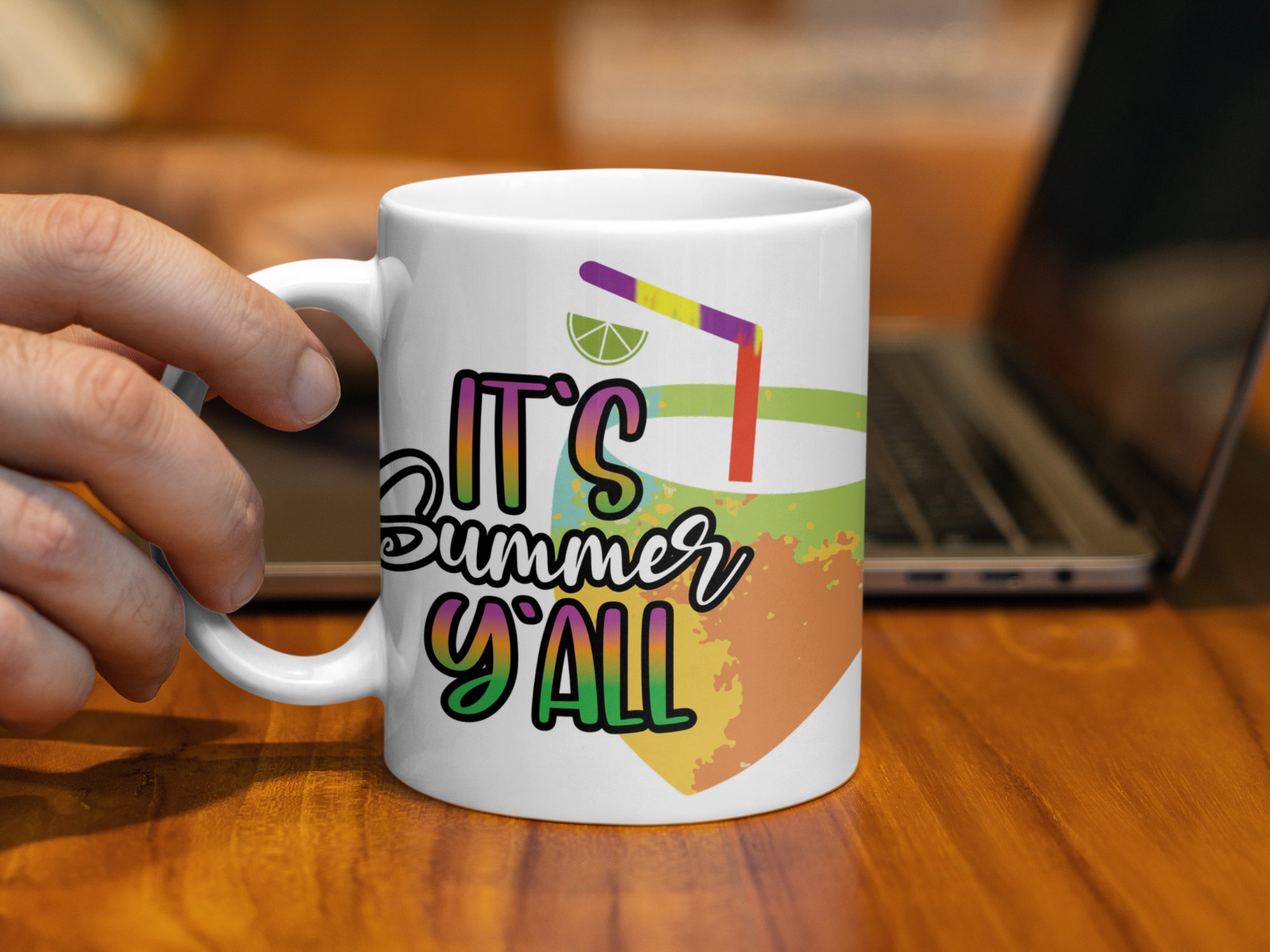 It's Summer Y'all Mug, Summer Coffee Mug, Colorful Summer Drink Mug, Fun Summer Mug, Tropical Drink Mug, Lime Drink Mug, Unique Summer Gift - Image 3