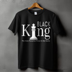 Black King Chess Piece T-Shirts, Powerful Game Design, Digital Download, Unique Gift, Strategy Lovers, Chess Fan, Chess Theme Tee