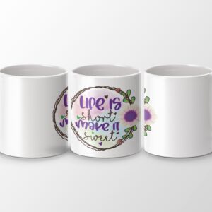 Life is Short Hat, Floral Hat, Make it Sweet Hat, Positive Vibes Hat, Inspirational Quote Hat, Cute Hat