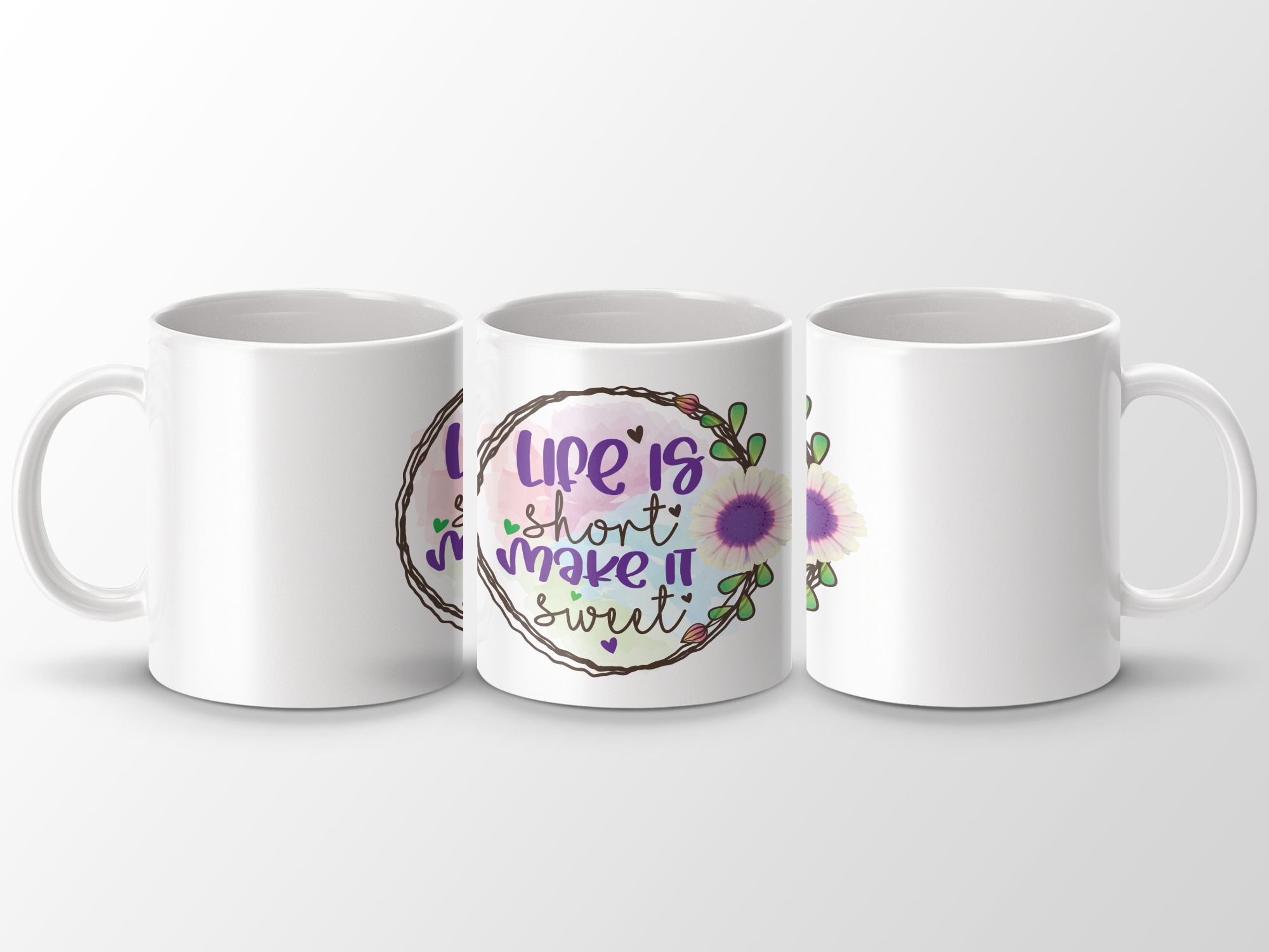 Life is Short Hat, Floral Hat, Make it Sweet Hat, Positive Vibes Hat, Inspirational Quote Hat, Cute Hat