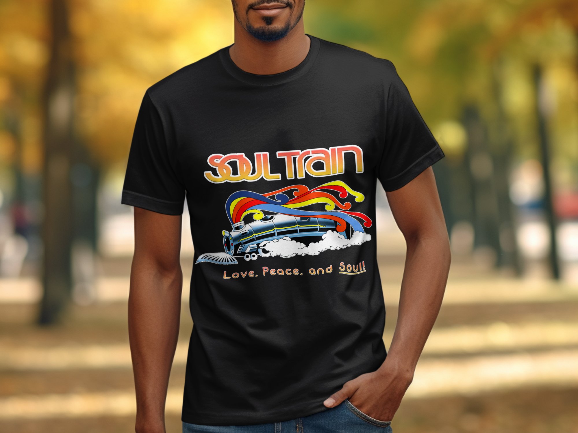 Soul Train T-Shirt, Digital Download, Retro Train Design, Love Peace Soul, 70s Vibe, Vintage Inspired, Cool Graphics, Funky Artwork - Image 4