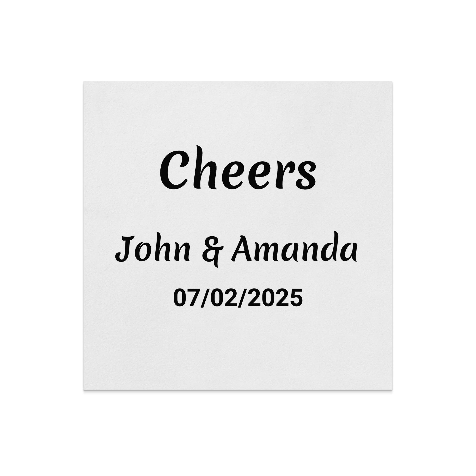 Personalized Wedding Napkin, Custom Wedding Date Napkin, Custom Names Napkin, Wedding Keepsake Napkin, Romantic Wedding Favor - Image 3