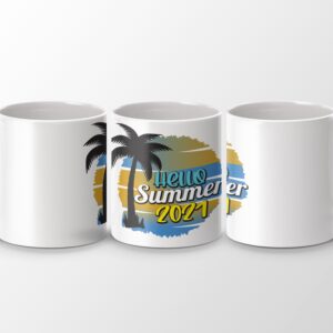 Hello Summer 2021 Tropical Palm Tree Mug