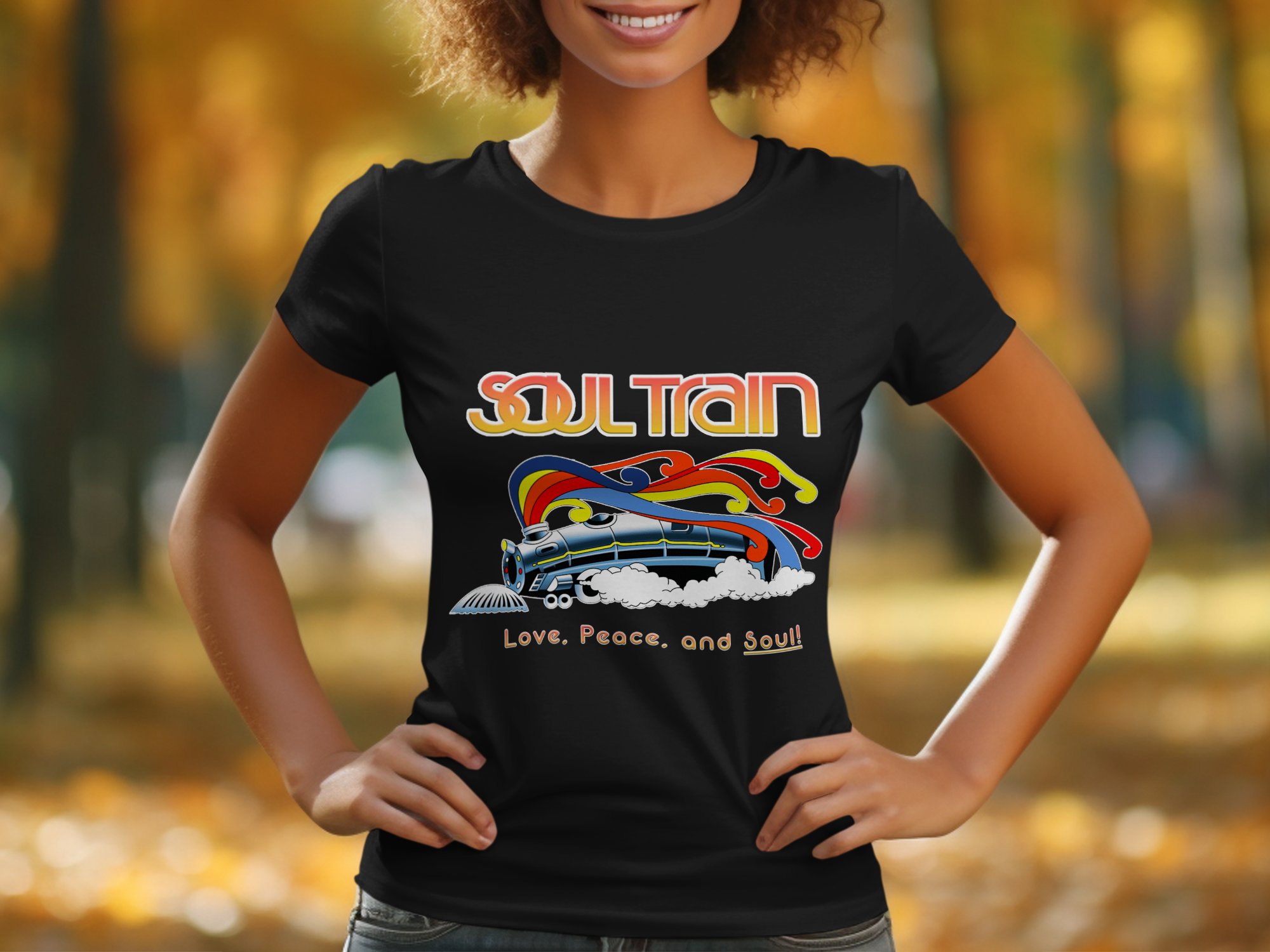 Soul Train T-Shirt, Digital Download, Retro Train Design, Love Peace Soul, 70s Vibe, Vintage Inspired, Cool Graphics, Funky Artwork - Image 3