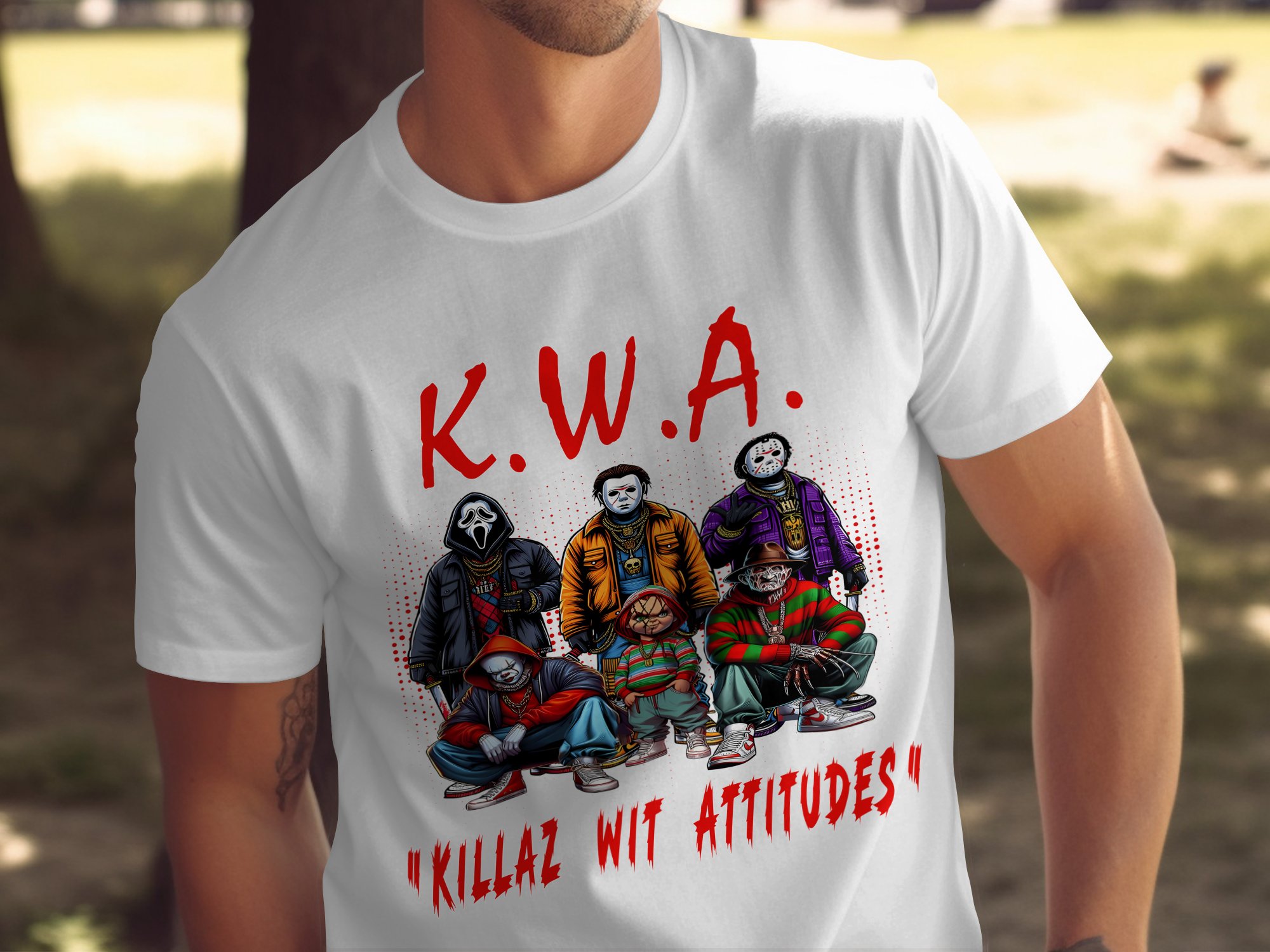 KWA Killaz With Attitudes Horror Movie Character T-Shirts Digital Art, Scary Halloween Ghosts, Friday the 13th, Digital Download - Image 3