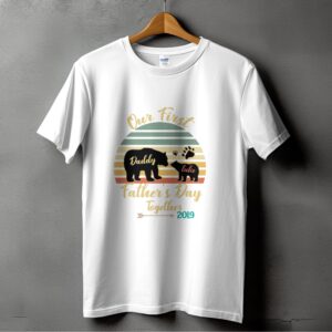First Fathers Day Together T-Shirts, Fathers Day Bears Digital, Daddy and Luke 2019, Matching Dad Son Design, Cute Bear Paws Graphic
