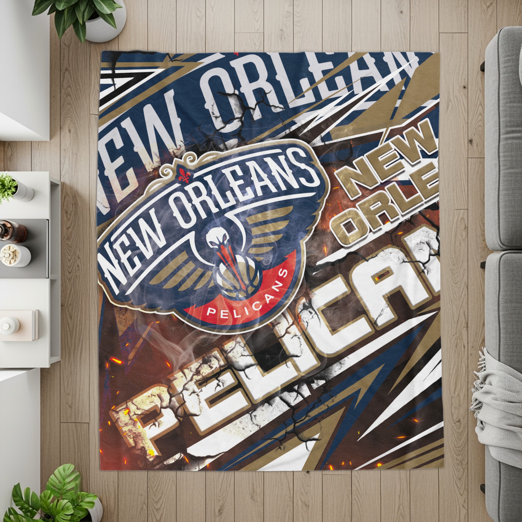 New Orleans Pelicans Distressed Fan Blanket - Image 2