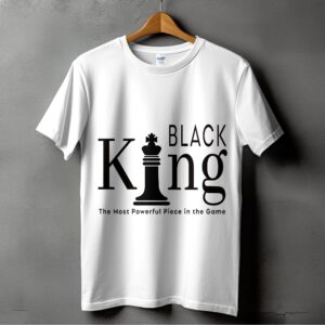 Black King Chess Piece T-Shirts, Digital Download, Most Powerful Piece in the Game, Chess Lover Gifts, Strategy Game Graphic Tees