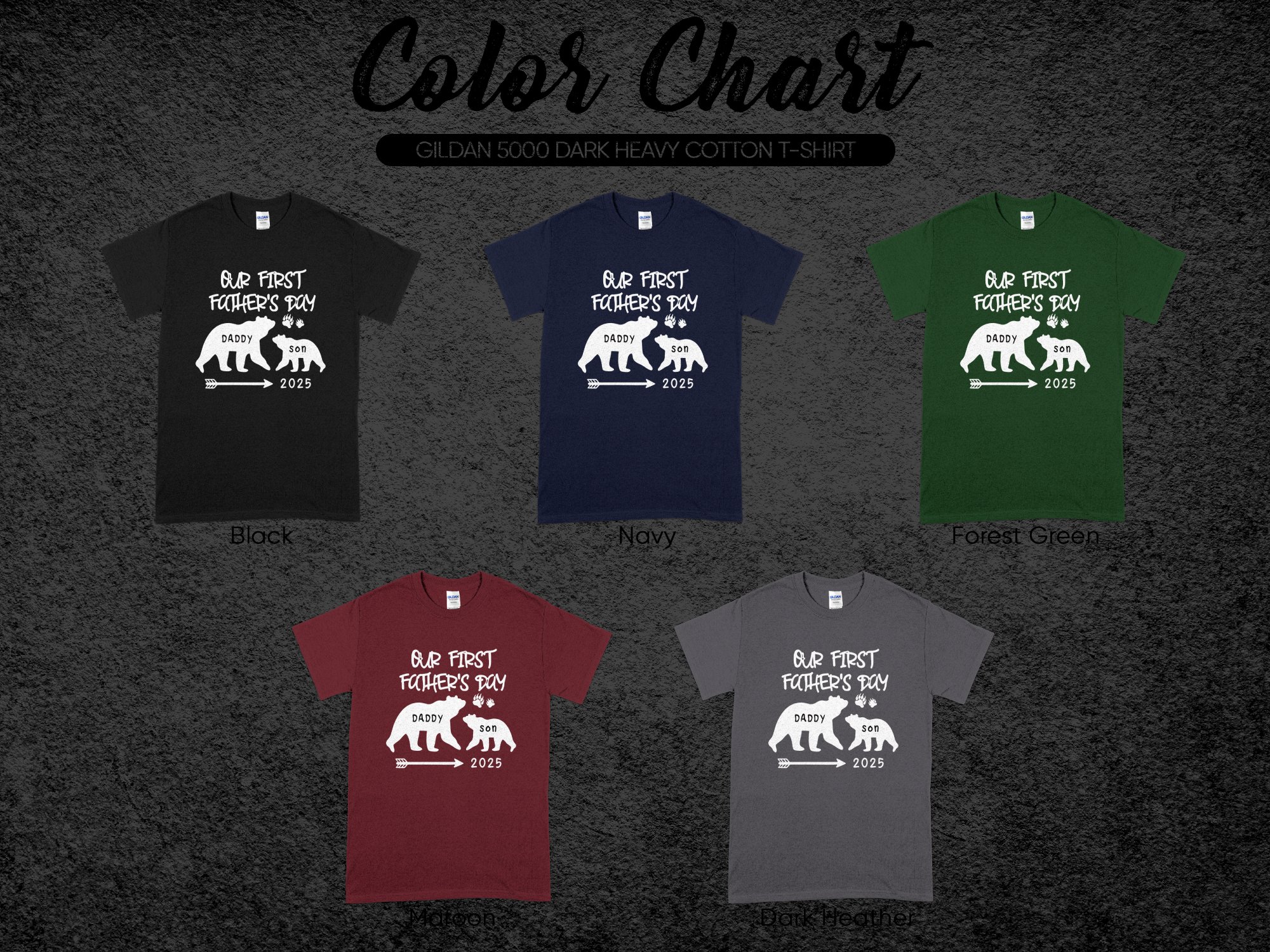 Our First Fathers Day 2025 T-Shirts,Digital, Bear Dad Son Matching Outfits, Newborn Father's Day Gift, Gift For New Dad, Dad And Baby Gift - Image 5