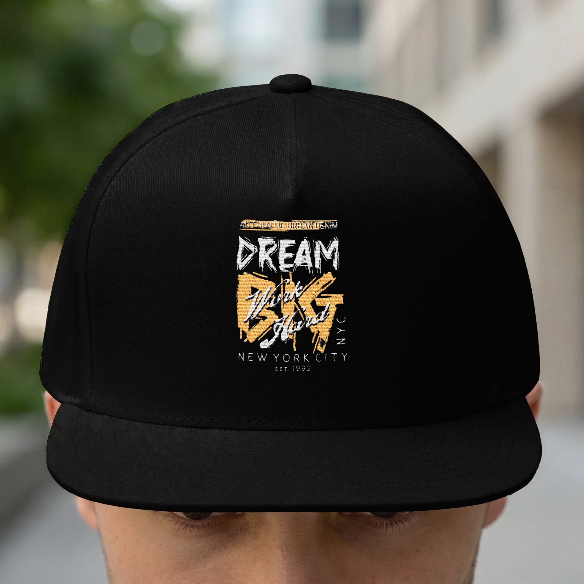 Authentic Urban Denim Work Hard Graphic Hat - Image 3