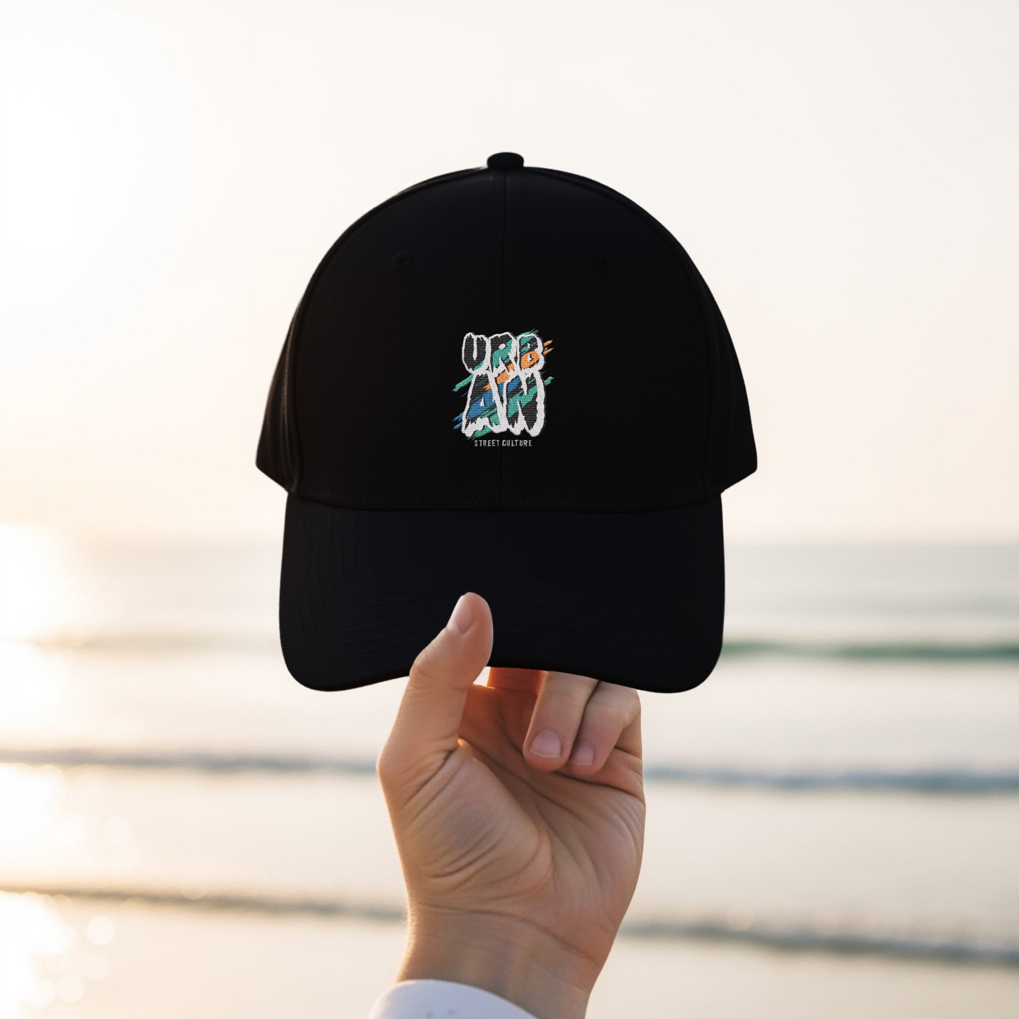 Urban Street Style Brushstroke Design Hat - Image 4