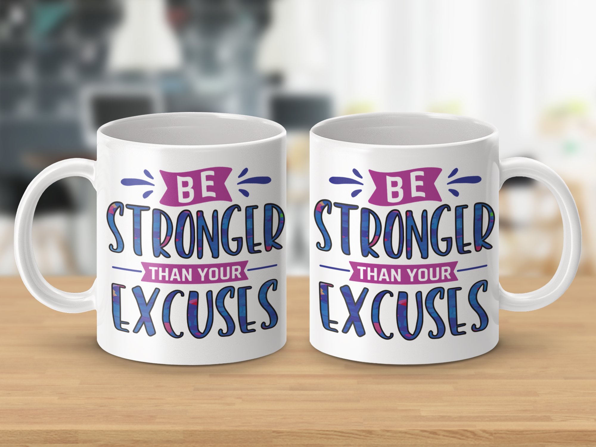 Be Stronger Than Your Excuses Motivational Mug - Image 3