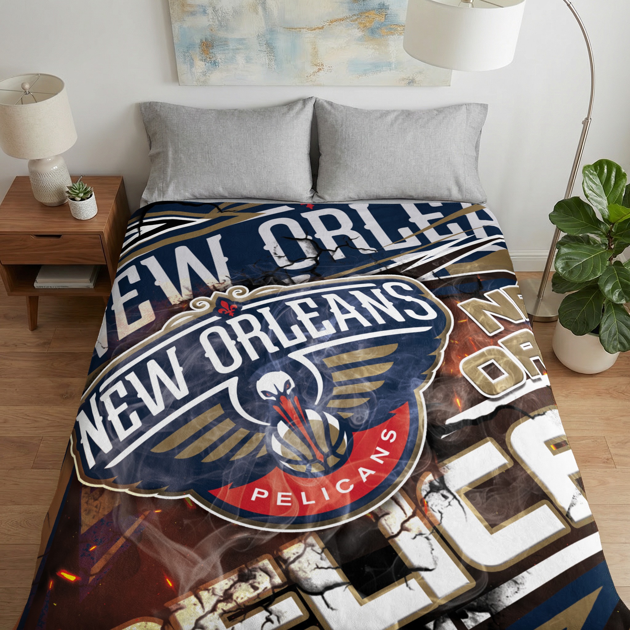 New Orleans Pelicans Distressed Fan Blanket - Image 3
